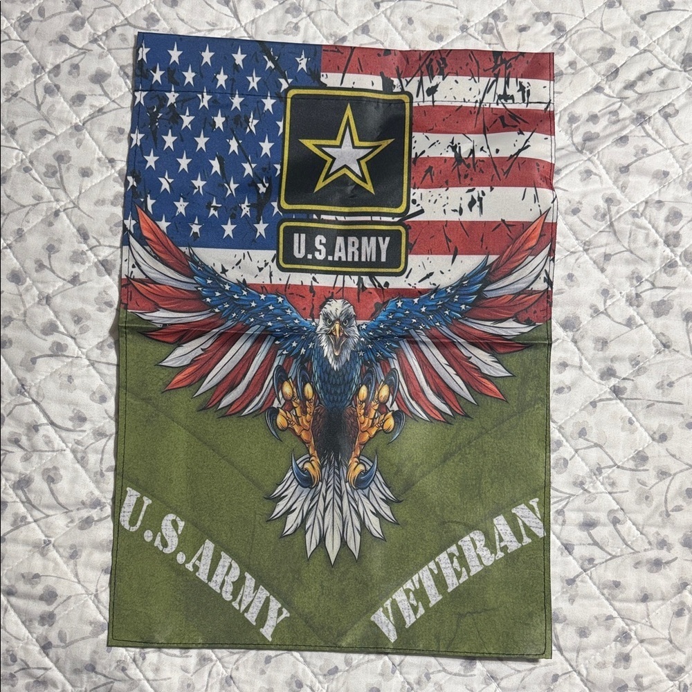U.S. Army Veteran garden Flag with Eagle Design